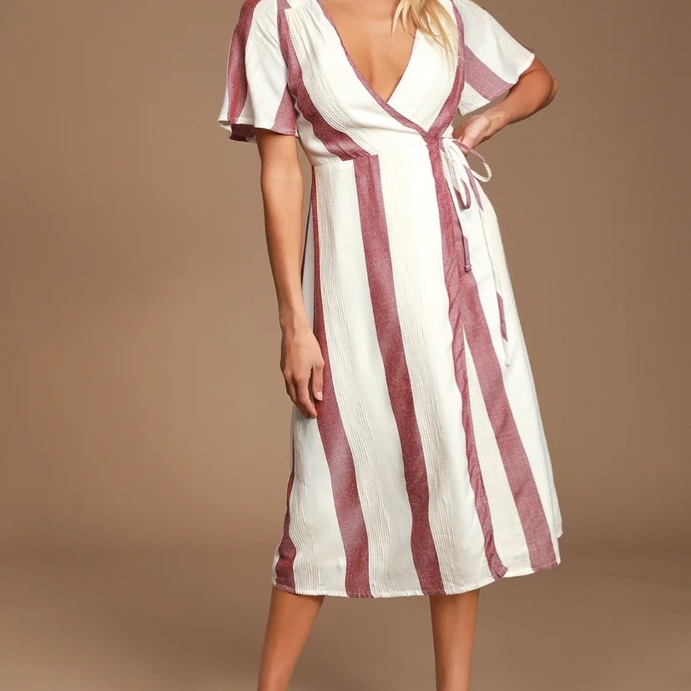 Wrap around midi dress